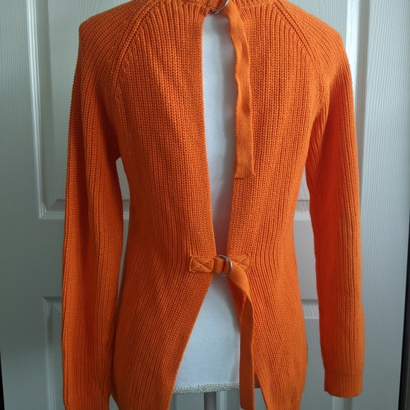 Forever 21 Orange Open Back Tie Sweater - Picture 3 of 4